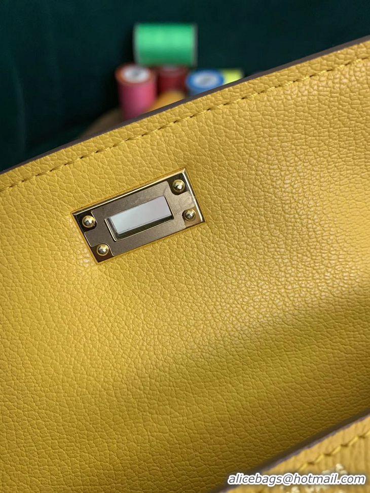 Top Quality Herme Kelly 20 Mini II Bag Original Epsom Leather 110506 Yellow