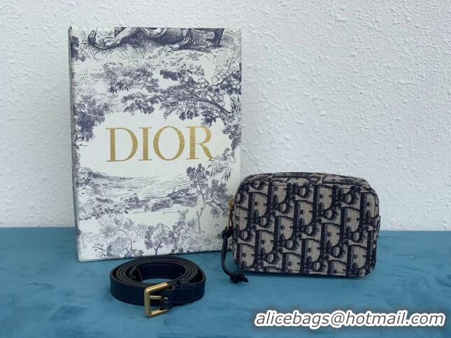 Top Grade Dior Oblique Canvas Mini Belt Bag CD2816 Deep Blue 2020