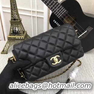 Top Grade Chanel mini Sheepskin Leather cross-body bag 5698 black