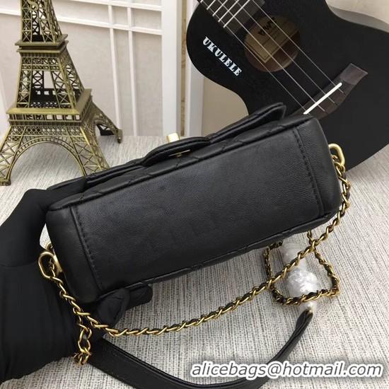 Top Grade Chanel mini Sheepskin Leather cross-body bag 5698 black