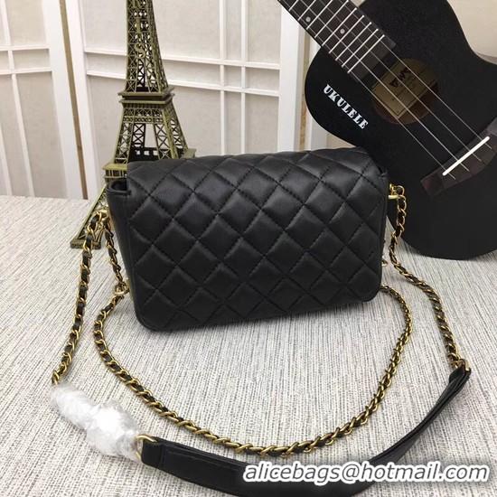 Top Grade Chanel mini Sheepskin Leather cross-body bag 5698 black