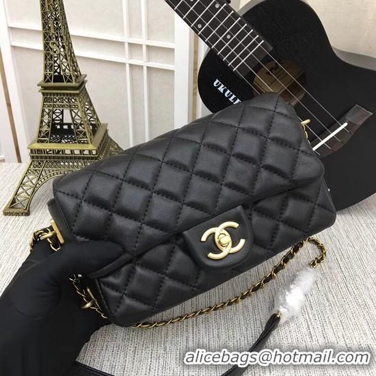 Top Grade Chanel mini Sheepskin Leather cross-body bag 5698 black