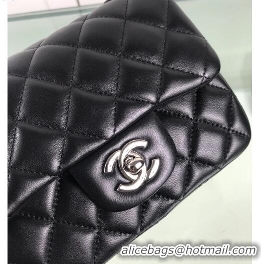 Promotional Chanel Quilted Lambskin Mini Flap Bag A35200 Black/Silver 2020