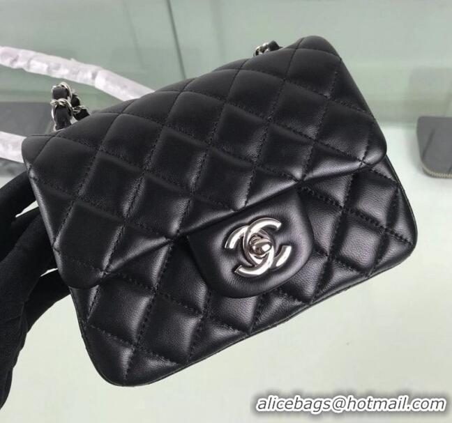 Promotional Chanel Quilted Lambskin Mini Flap Bag A35200 Black/Silver 2020