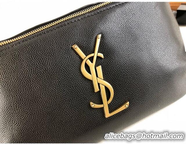 Good Product Saint Laurent Classic Monogram Belt Bag in Grain Leather 589959 Black/Gold 2019