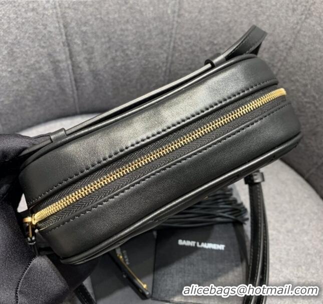 Famous Brand Saint Laurent Lou Tassel Belt Bag in Chevron Leather 534817 Black