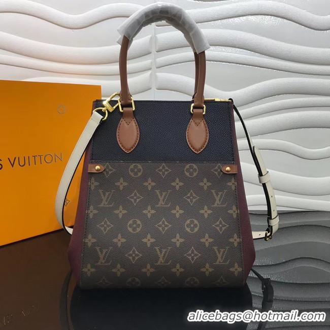 Luxury Louis Vuitton Original FOLD TOTE medium M45409 black&brown&white