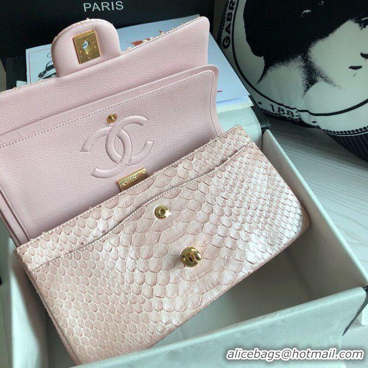 Grade Quality Chanel 2.55 Series Flap Bag Original Snake Leather A1112 Light Pink