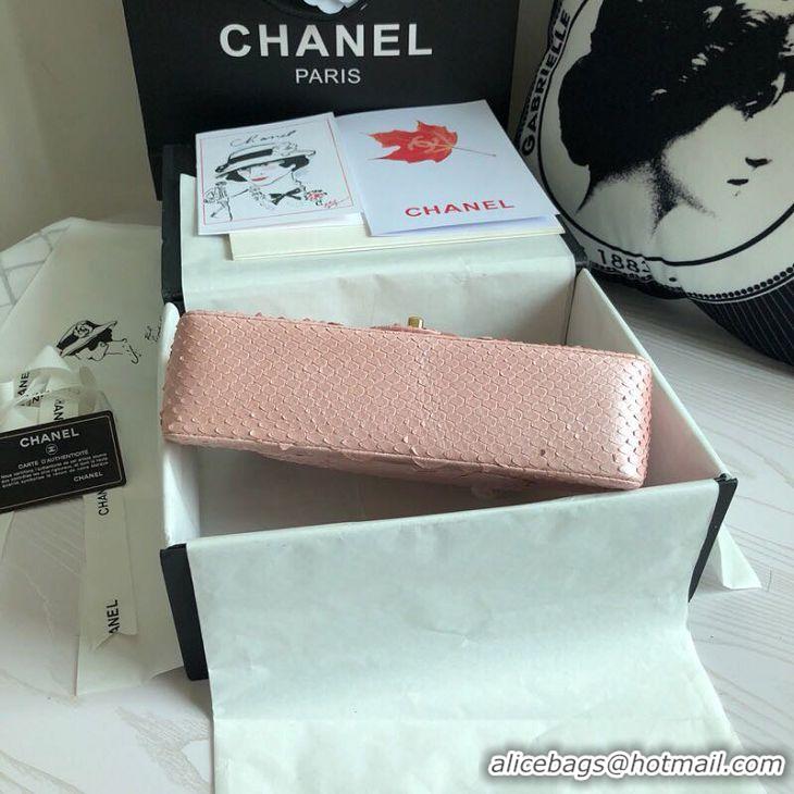 Grade Quality Chanel 2.55 Series Flap Bag Original Snake Leather A1112 Light Pink