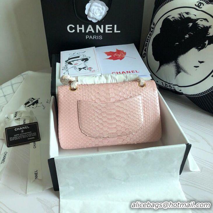 Grade Quality Chanel 2.55 Series Flap Bag Original Snake Leather A1112 Light Pink