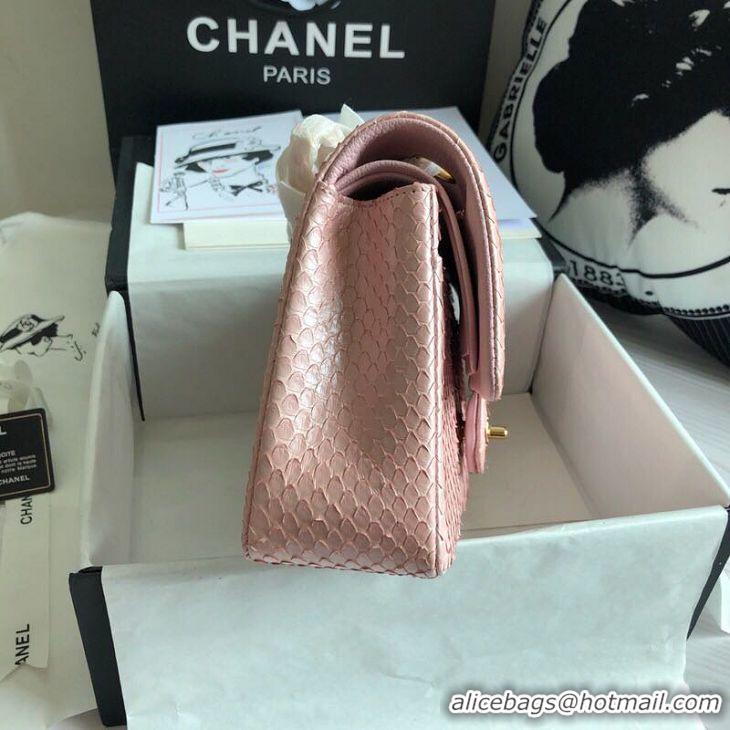 Grade Quality Chanel 2.55 Series Flap Bag Original Snake Leather A1112 Light Pink