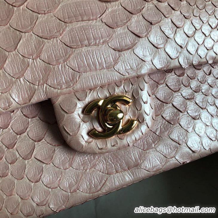 Grade Quality Chanel 2.55 Series Flap Bag Original Snake Leather A1112 Light Pink