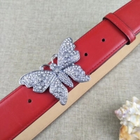 Most Popular Gucci leather belt with butterfly 499553 red