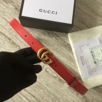 Good Quality Gucci Leather belt with Double G buckle 409417 red