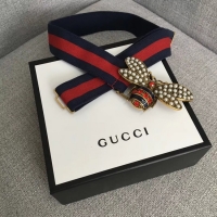 Sumptuous Gucci Sylvie Web belt with bee 453277 red&blue