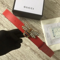 New Style Gucci Queen Margaret leather belt 499637 red