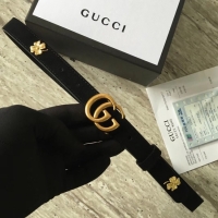 Best Luxury Gucci Leather belt with Double G buckle G55333 black