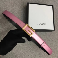 Trendy Design Gucci Leather belt with G buckle 523305 pink