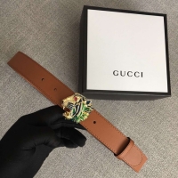 Most Popular Gucci Leather belt with tiger head 543152 brown