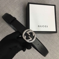 Good Product Gucci Leather belt with Double G buckle 406831 black