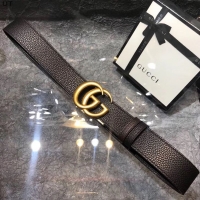 Most Popular Gucci Original Litchi Leather 4CM Wide Available on both sides Belt 68884C Black & Brown