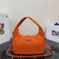 Best Design Prada Original Grain Leather With Chip Version Hobo Bag 1BC133 Orange