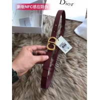 Stylish Dior Calf Leather Belt Wide with 20mm 5361 Burgundy