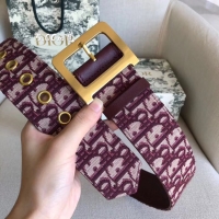 Best Product Dior Wide leather belt with 50 mm D4261 Burgundy