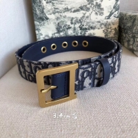 Low Price Dior Wide leather belt with 34 mm D4262 Royal Blue