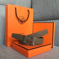 Most Popular Hermes original togo 2 belt buckle & Reversible leather strap 32 mm H06454 grey