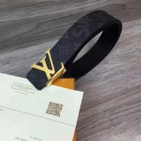 Sumptuous Louis Vuitton SPREME 40mm Black Belt M5899 Gold