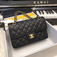 Shop Duplicate Chanel Original Caviar Leather Classic Flap Bag A28601 Black