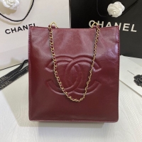 New Cheap Chanel Original Leather Tote Shopping Bag AS1942 Wine