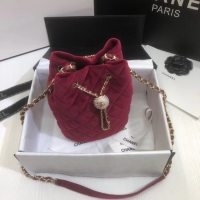 Top Design Chanel velvet Drawstring bag AS1894 Burgundy