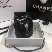 Promotional Chanel velvet Drawstring Sheepskin bag AS1894 black