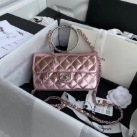 Cheapest Chanel Flap Original Lambskin Leather Shoulder Bag AS1665 silver pink