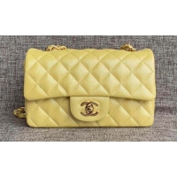 Best Price Chanel Original Lather Flap Bag AS1792 Lemon & Gold-Tone Metal