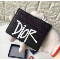 Top Quality Dior Original Calfskin Leather Card Holder CD1320 Black