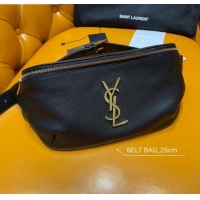 Good Product Saint Laurent Classic Belt Bag in Grained Leather 569737 Black/Gold 2019