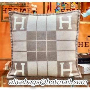 New Style Hermes Avalon Pillow, Small Model 50 x 50 cm H1520 Grey 2020