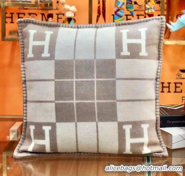 New Style Hermes Avalon Pillow, Small Model 50 x 50 cm H1520 Grey 2020