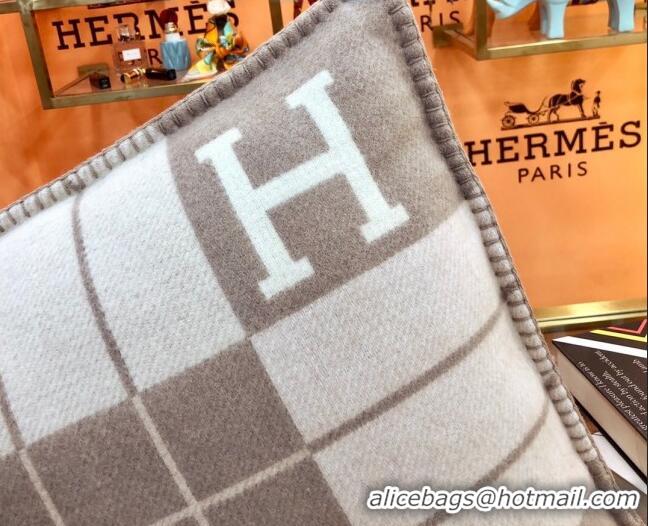 New Style Hermes Avalon Pillow, Small Model 50 x 50 cm H1520 Grey 2020