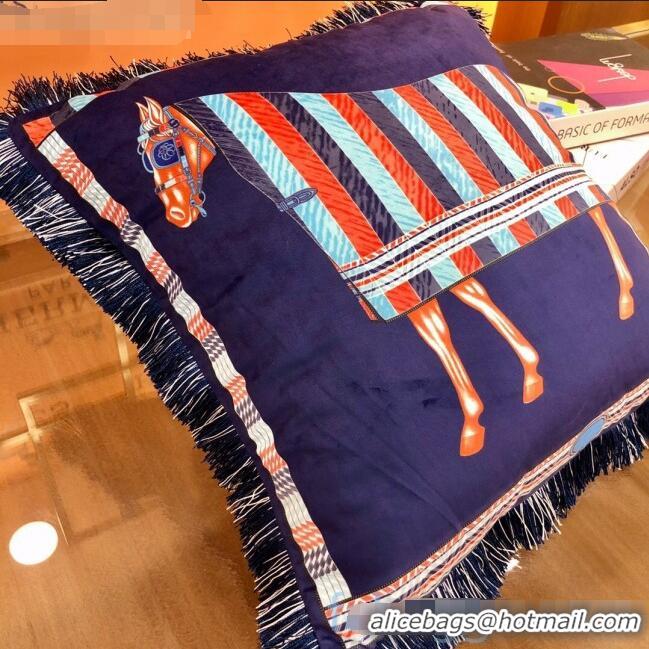 Good Looking Hermes Horse Throw Pillow 45x45cm H2082418 Deep Blue 2020