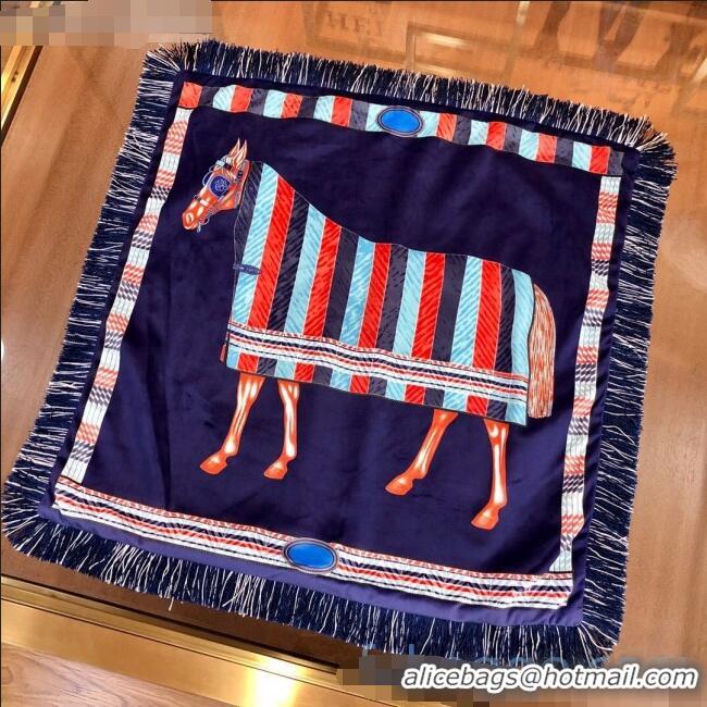 Good Looking Hermes Horse Throw Pillow 45x45cm H2082418 Deep Blue 2020