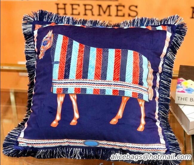 Good Looking Hermes Horse Throw Pillow 45x45cm H2082418 Deep Blue 2020