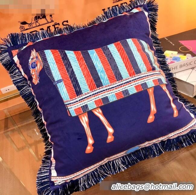 Good Looking Hermes Horse Throw Pillow 45x45cm H2082418 Deep Blue 2020