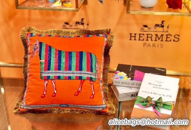 Imitation Hermes Horse Throw Pillow 45x45cm H2082419 Red/Orange 2020