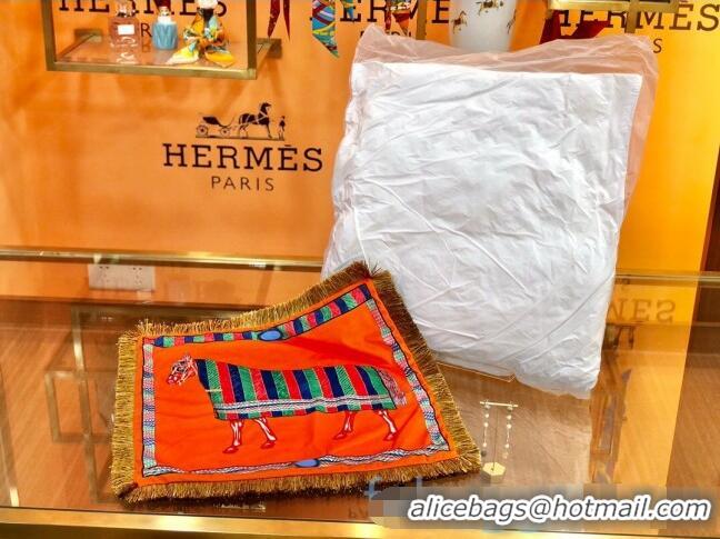 Imitation Hermes Horse Throw Pillow 45x45cm H2082419 Red/Orange 2020