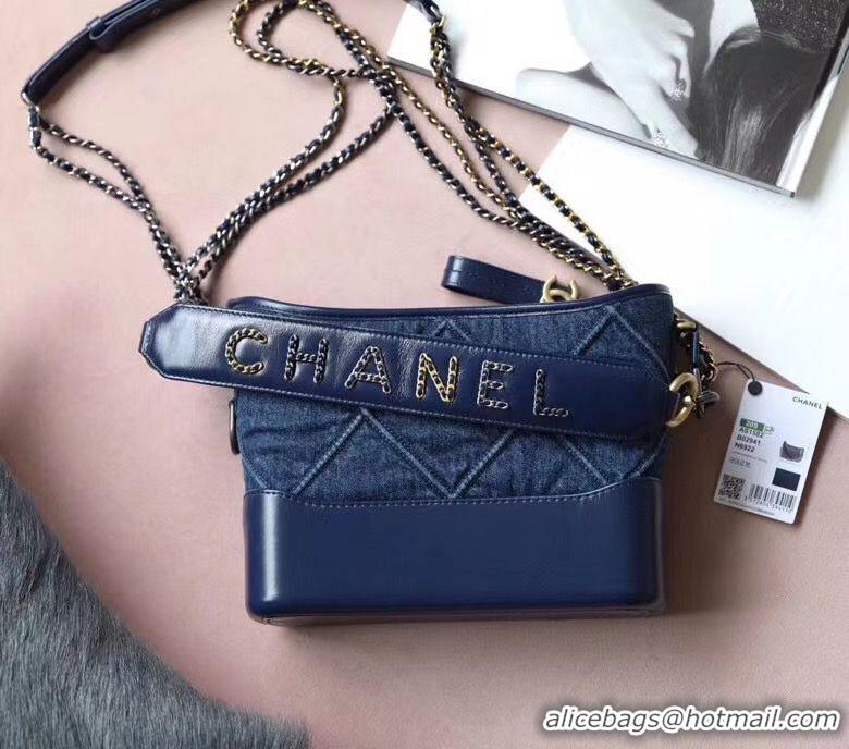 Good Quality Chanel Gabrielle Small Denim Hobo Bag AS0865 Blue