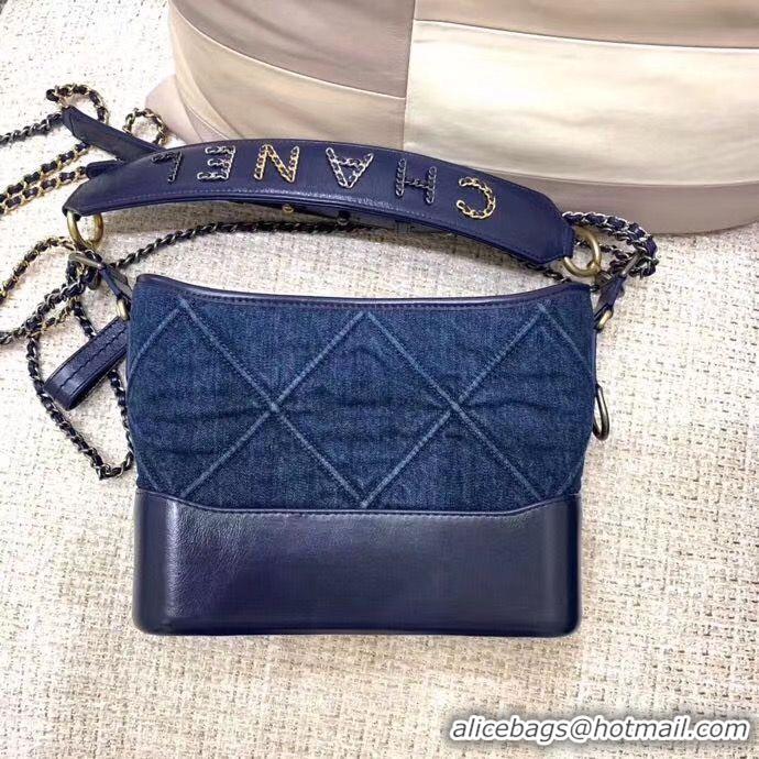 Good Quality Chanel Gabrielle Small Denim Hobo Bag AS0865 Blue